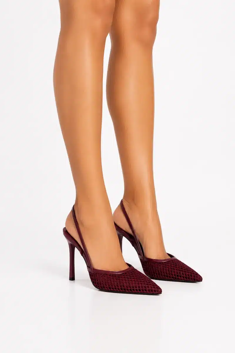 NET COVER FRONT SLING BACK HIGH HEEL SANDAL 1920-3