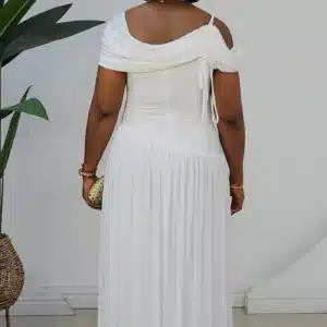 ONE SLEEVE OFF SHOULDER RUCH EVENING DRESS 2661 - Image 12