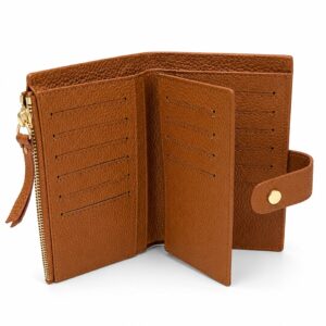OVERLAP ZIP TOP LEATHER WALLET 3126 - Image 4