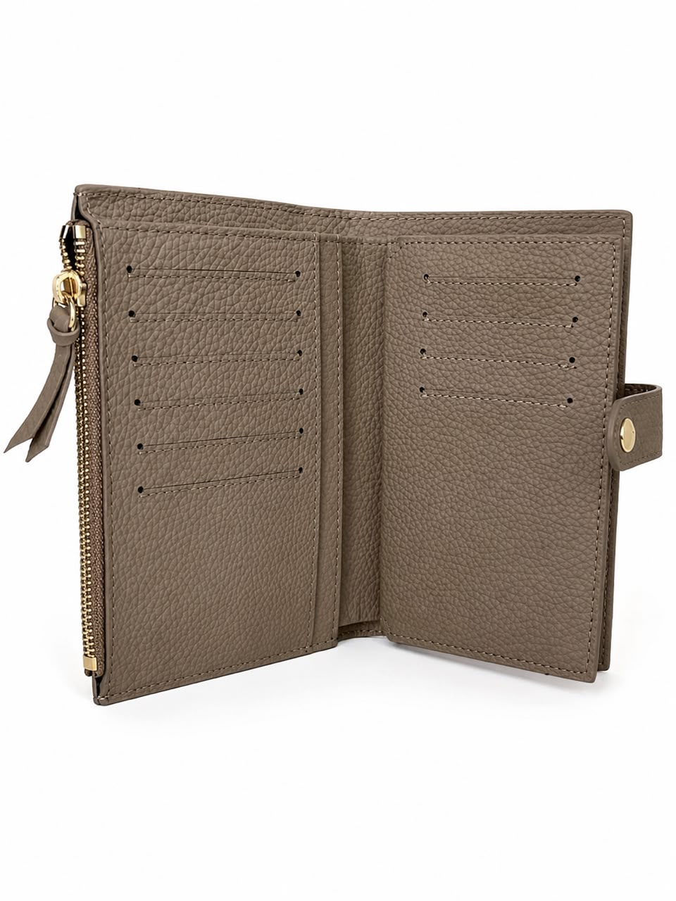 OVERLAP ZIP TOP LEATHER WALLET 3126 - Image 5