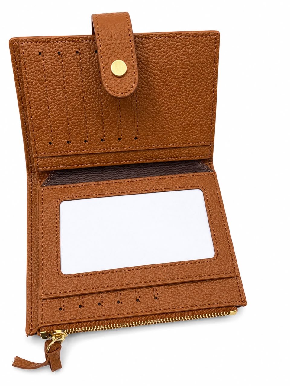 OVERLAP ZIP TOP LEATHER WALLET 3126 - Image 10