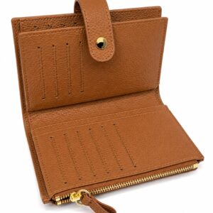 OVERLAP ZIP TOP LEATHER WALLET 3126 - Image 7