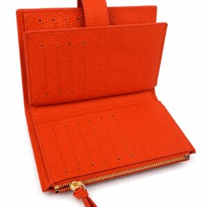 OVERLAP ZIP TOP LEATHER WALLET 3126 - Image 9