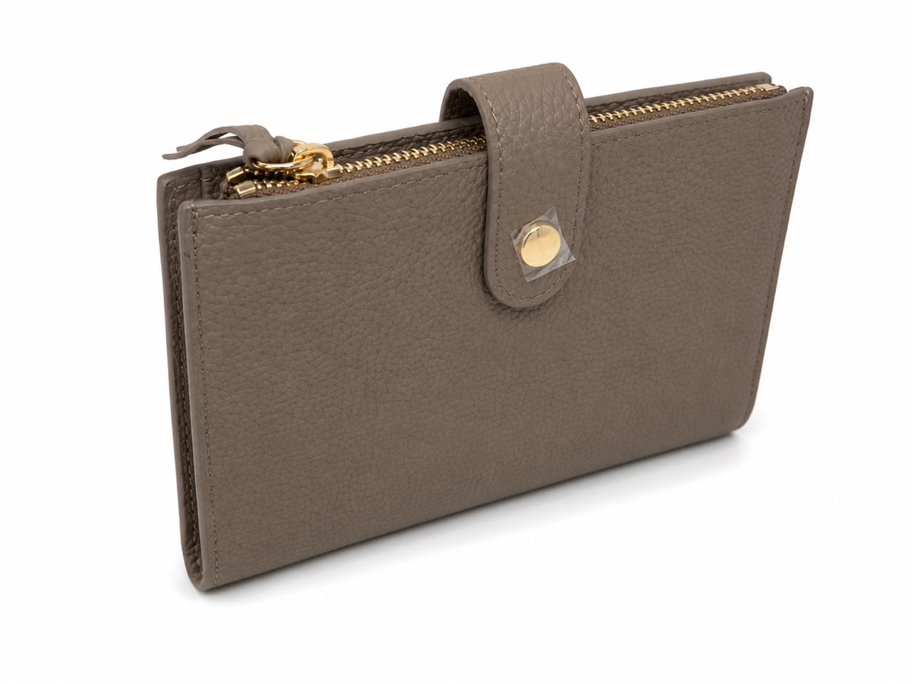 OVERLAP ZIP TOP LEATHER WALLET 3126 - Image 2
