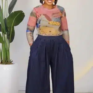 PALAZZO & BARREL BUTTON ANKLE CULOTTES 68555 - Image 3