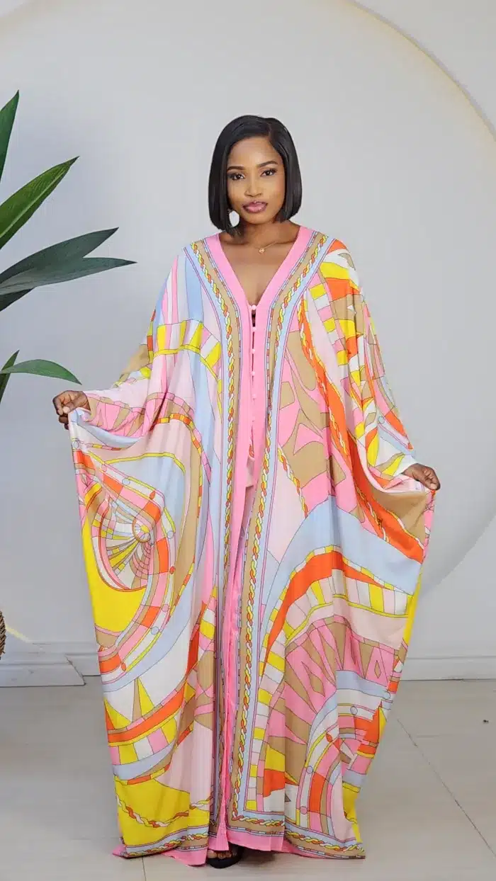 PATTERN KIMONO & PANT SET 086
