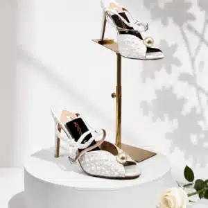 PEARL DETAIL TOP HIGH HEEL SANDALS 247-9 - Image 6