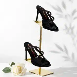PEARL DETAIL TOP HIGH HEEL SANDALS 247-9 - Image 5