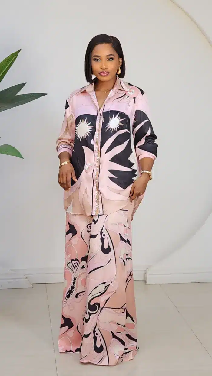 PRINT LONG SLEEVE SHIRT & PANT SET 67013
