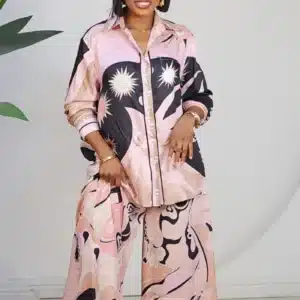 PRINT LONG SLEEVE SHIRT & PANT SET 67013 - Image 2