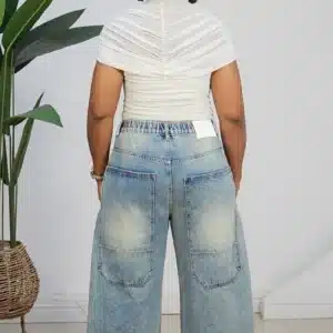 BOLD POCKET FRONT & BACK MOM JEANS 8818 - Image 3
