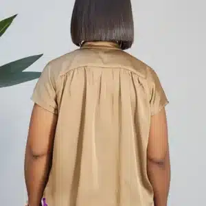 RUFFLE PLEAT FRONT SATIN TOP 879 - Image 11