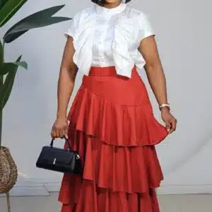 RUFFLE PLEAT FRONT SATIN TOP 879 - Image 7