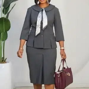 SCARF KNOT JACKET & SKIRT SET 5591 - Image 6