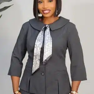 SCARF KNOT JACKET & SKIRT SET 5591 - Image 4