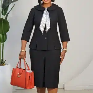 SCARF KNOT JACKET & SKIRT SET 5591 - Image 5