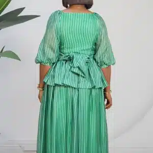 STRIPE KNOT BACK TOP & SKATER SKIRT SET 890 - Image 7