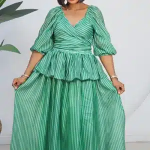 STRIPE KNOT BACK TOP & SKATER SKIRT SET 890