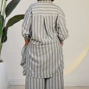 STRIPE LONG SHIRT & PANT SET 6032 - Image 9