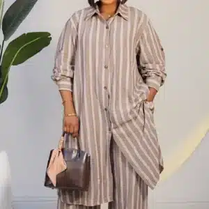 STRIPE LONG SHIRT & PANT SET 6032 - Image 10