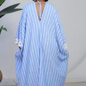 STUD STRIPE EMBROIDERY MIDI ABAYA 2407 - Image 8