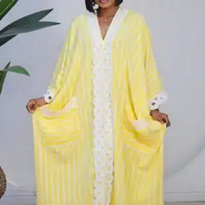 STUD STRIPE EMBROIDERY MIDI ABAYA 2407 - Image 6
