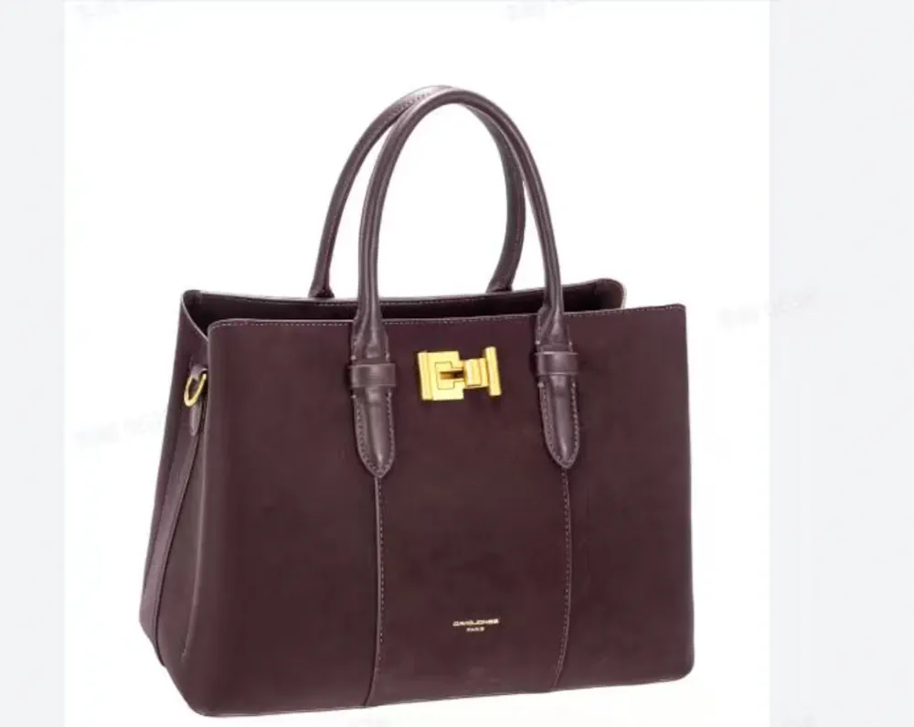 VELVET DOUBLE HANDLE BUCKLE BAG CM8624