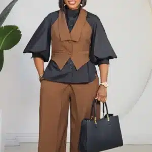 WAIST COAT & OVERLAP PANT SET 1007 - Image 9