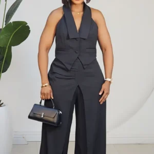 WAIST COAT & OVERLAP PANT SET 1007