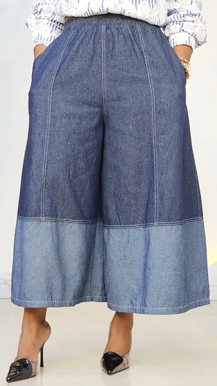 2-TONE TRIM CULOTTES JEAN 81091
