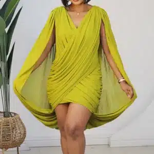 COWL BACK RUCH BUBBLE DRESS 8010 - Image 4