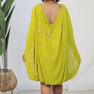 COWL BACK RUCH BUBBLE DRESS 8010 - Image 8