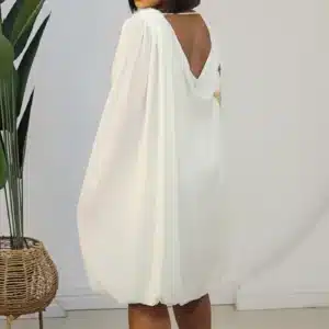 COWL BACK RUCH BUBBLE DRESS 8010 - Image 7