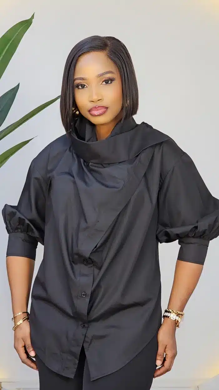 COWL NECK OVERLAP SHIRT 7939