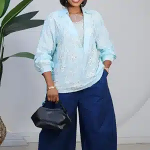 EMBROIDERY GLITTERS LAYERS CHEST SHIRT 90783 - Image 4