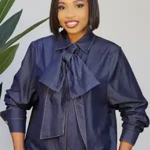DENIM BOW SHIRT 6573