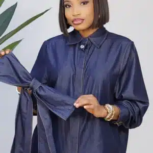 DENIM BOW SHIRT 6573 - Image 2