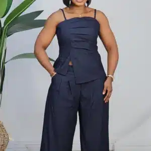 DENIM SMOKEY SPAG TOP & PANT SET 99076