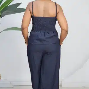 DENIM SMOKEY SPAG TOP & PANT SET 99076 - Image 3