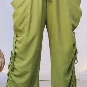 DOUBLE SIDE RUCH POCKET BARREL JOGGERS 2108