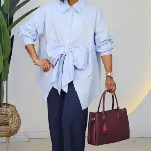 FRONT BOW BACK BUTTON SHIRT 58062 - Image 3