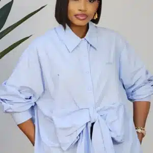 FRONT BOW BACK BUTTON SHIRT 58062
