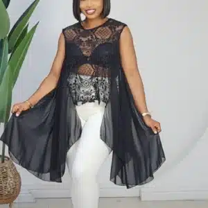 LACE DOUBLE SIDE HEM SLEEVELESS TOP 0601 - Image 3