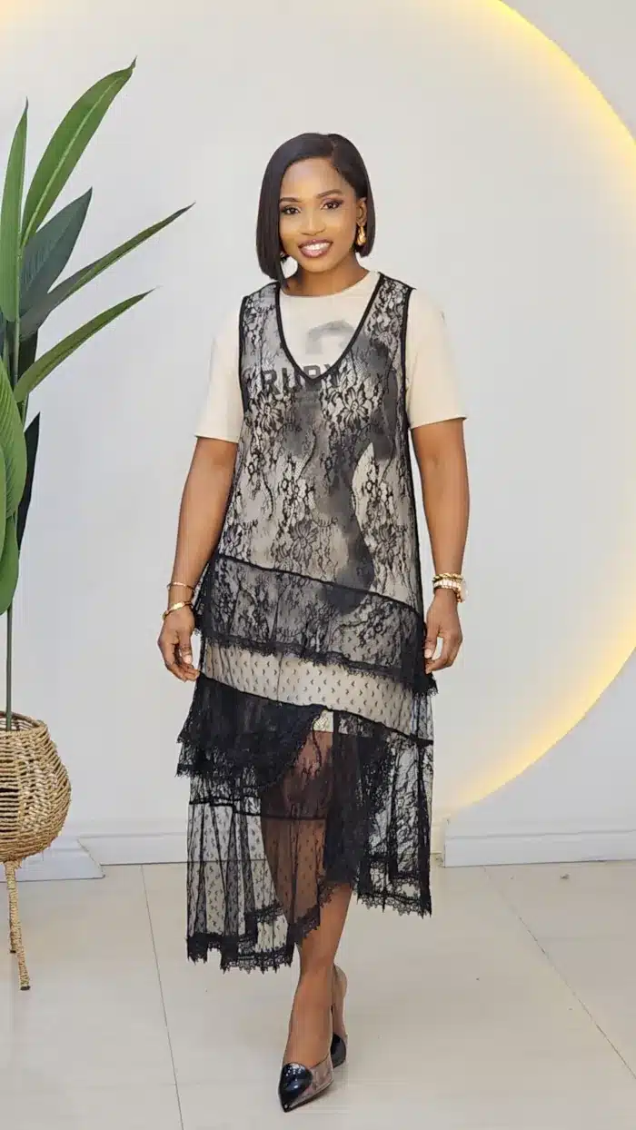 LACE & TSHIRT 2IN1 DRESS 85294