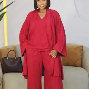 LINEN 3IN1 PANT & KIMONO SET 2708 - Image 2