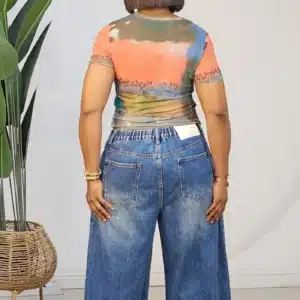 WAIST WRAP ZIP POCKET MOM JEAN 8819 - Image 4
