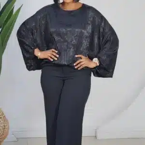 PATTERN ELASTIC WAIST KIMONO SLEEVE TOP 8820 - Image 3