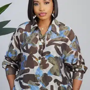 PATTERN STUD LONG SLEEVE SHIRT 3107