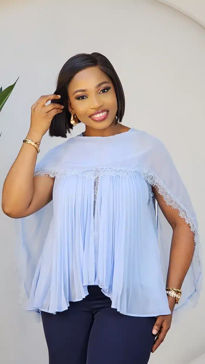 PLEATED DRAPE SLEEVE SWING TOP 1115