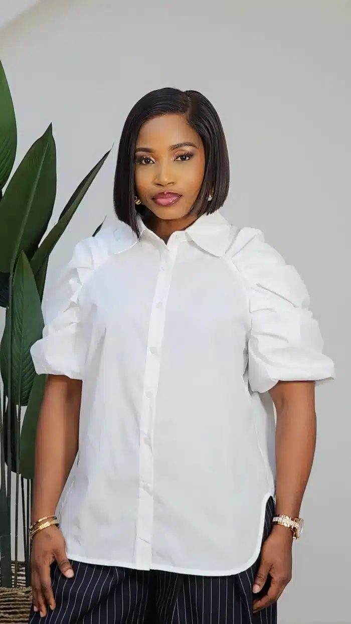RUCH SLEEVE COLLAR SHIRT 7880